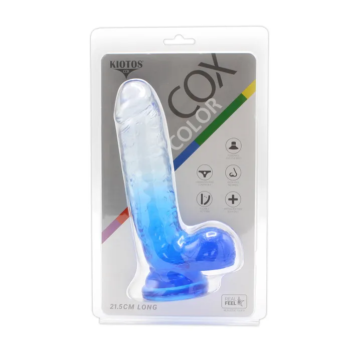 Dildos | Kiotos COX Kiotos Cox Color - Gekleurde Dildo 09 - 21,5 x 4,3 cm - Transparant/Blauw