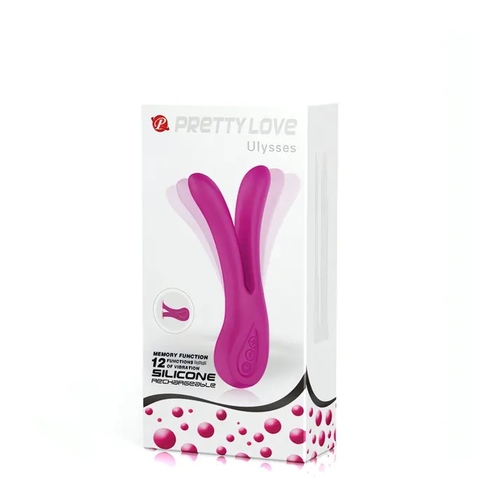 Female Sex Toys | Pretty Love Ulysses Vibratore Rabbit con 12 diversi programmi di vibrazioni e Memory Function - Silicone, Ricaricabile, Viola