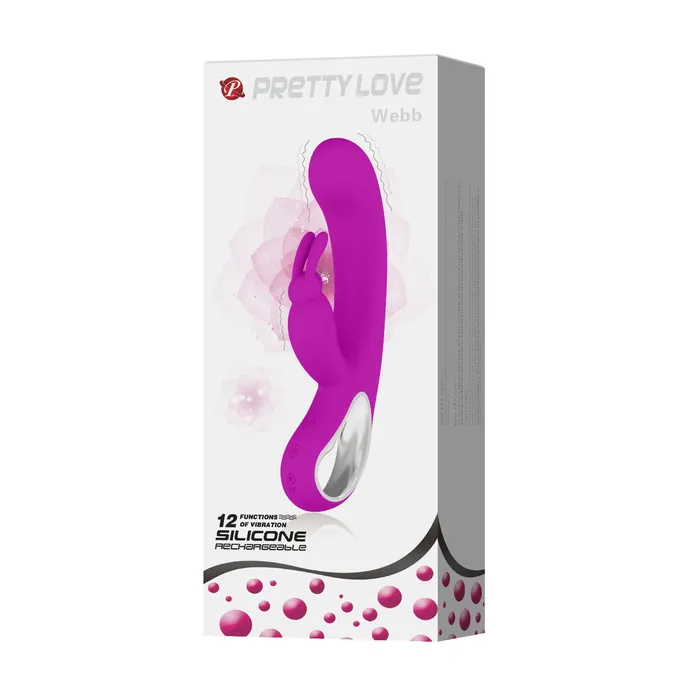 Female Sex Toys | Pretty Love Webb Vibratore Rabbit in silicone medicale totalmente anallergico con 12 diversi programmi di vibrazione - Ricaricabile, Viola