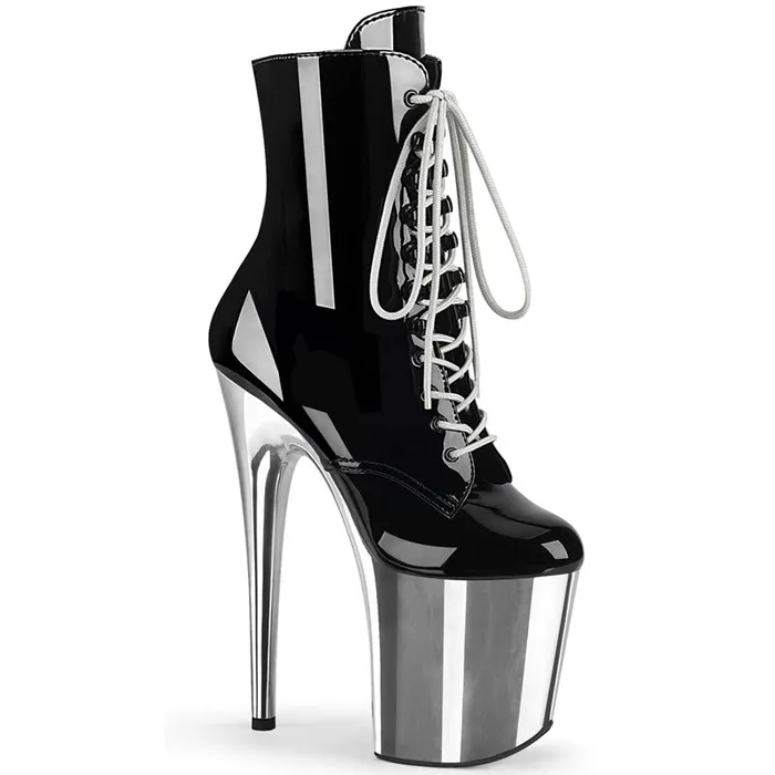 FLAMINGO-1020 Chrome Heel | Pleaser Vibrators