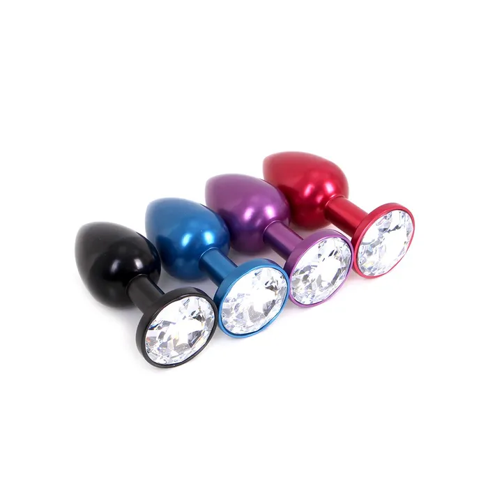 Kiotos Male Sex Toys | Kiotos Steel - Paarse Aluminium Buttplug met Wit Sierkristal