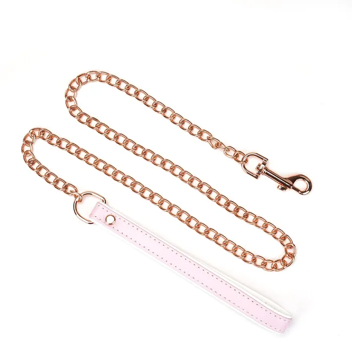 Liebe Seele - Fairy - Leren Collar met  Leiband - Roze/Wit | Liebe Seele Vibrators
