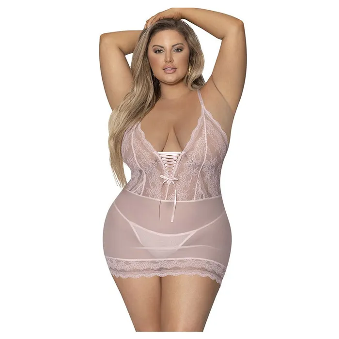 Magic Silk Couples | Seabreeze Lace Up Chemise And G Set