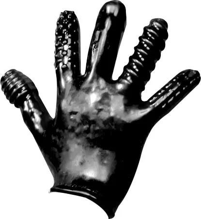 Oxballs D Female Sex Toys Oxballs Finger Fuck Handschoen met structuur Zwart