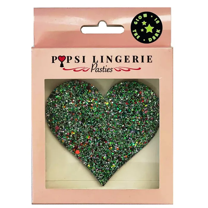 Popsi Glow in Dark Heart Pasties Popsi Female Sex Toys