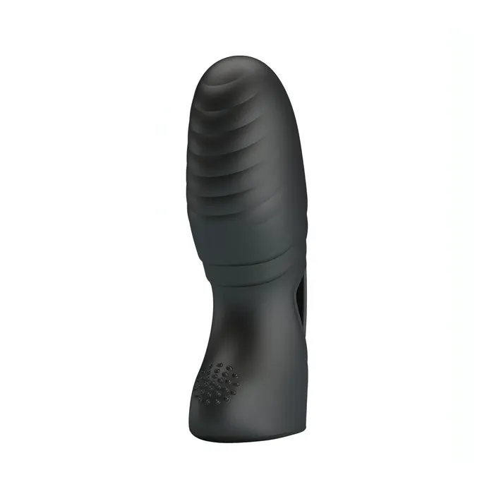 Pretty Love Female Sex Toys | Vibratore da dita con nervature stimolanti Ø 2.3 cm -  Nero, Silicone