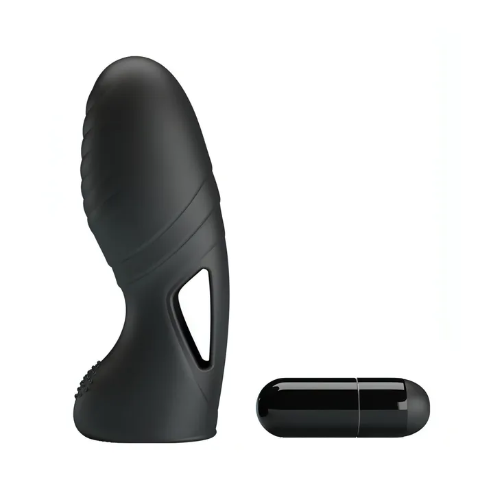 Pretty Love Female Sex Toys | Vibratore da dita con nervature stimolanti Ø 2.3 cm -  Nero, Silicone