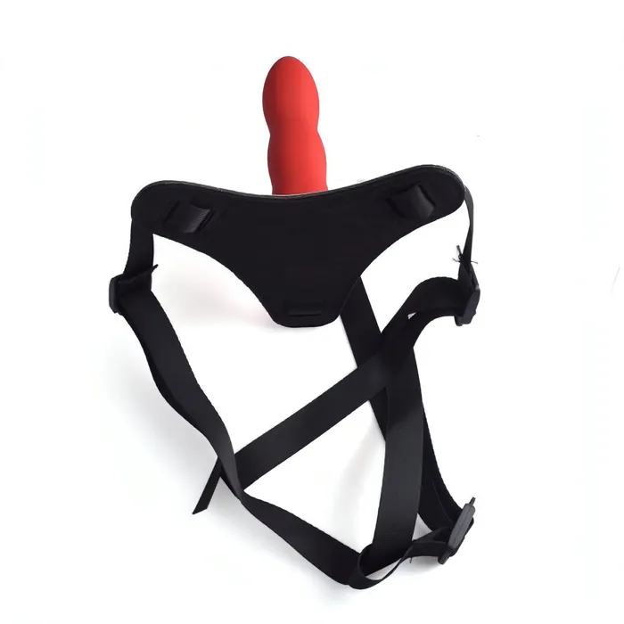 Strap-on in silicone con sistema Hung-In - 5'', Rosso | Toyz4lovers Female Sex Toys