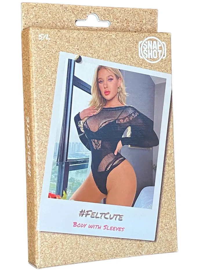 Teddies And Bodies | Snapshot Snapshot - #feltcute - Visnet Body met Lange Mouwen - One Size - Zwart