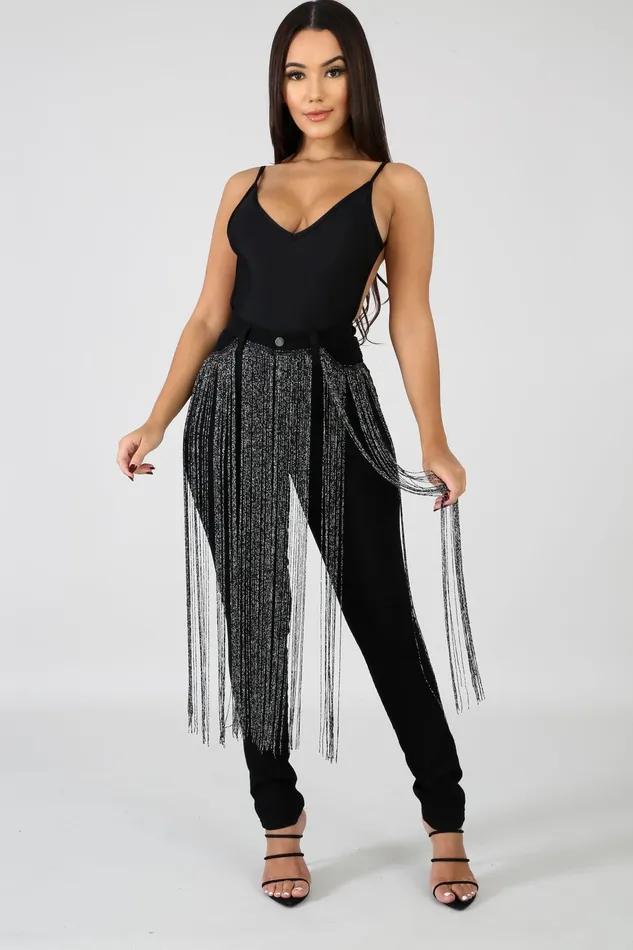 Vibrators | Intimate Play Shimmer Sazzle Pants Front Fringe Jeans